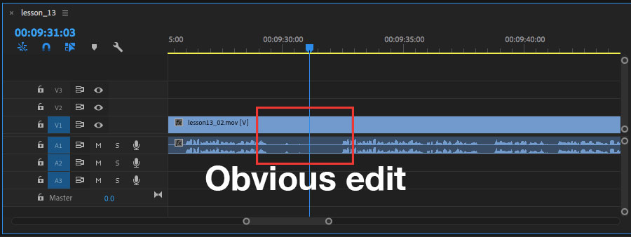 Premiere waveform can visually show edits